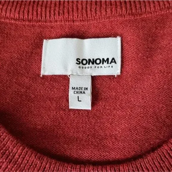 Sonoma Brick Red Soft Knit Crew Neck Sweater L - Picture 5 of 9